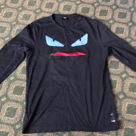 fendi eyes zip t shirt